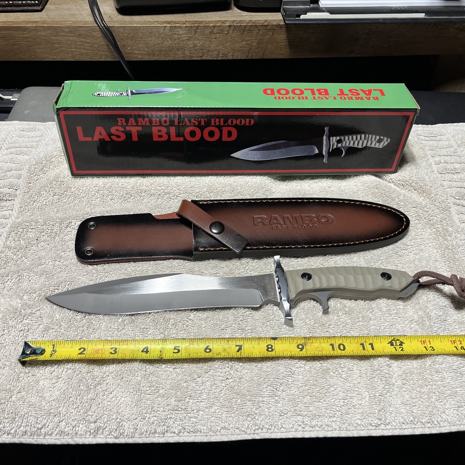 Rambo Licensed Last Blood Sylvester Stallone Hunting Fixed Blade Bowie Knife