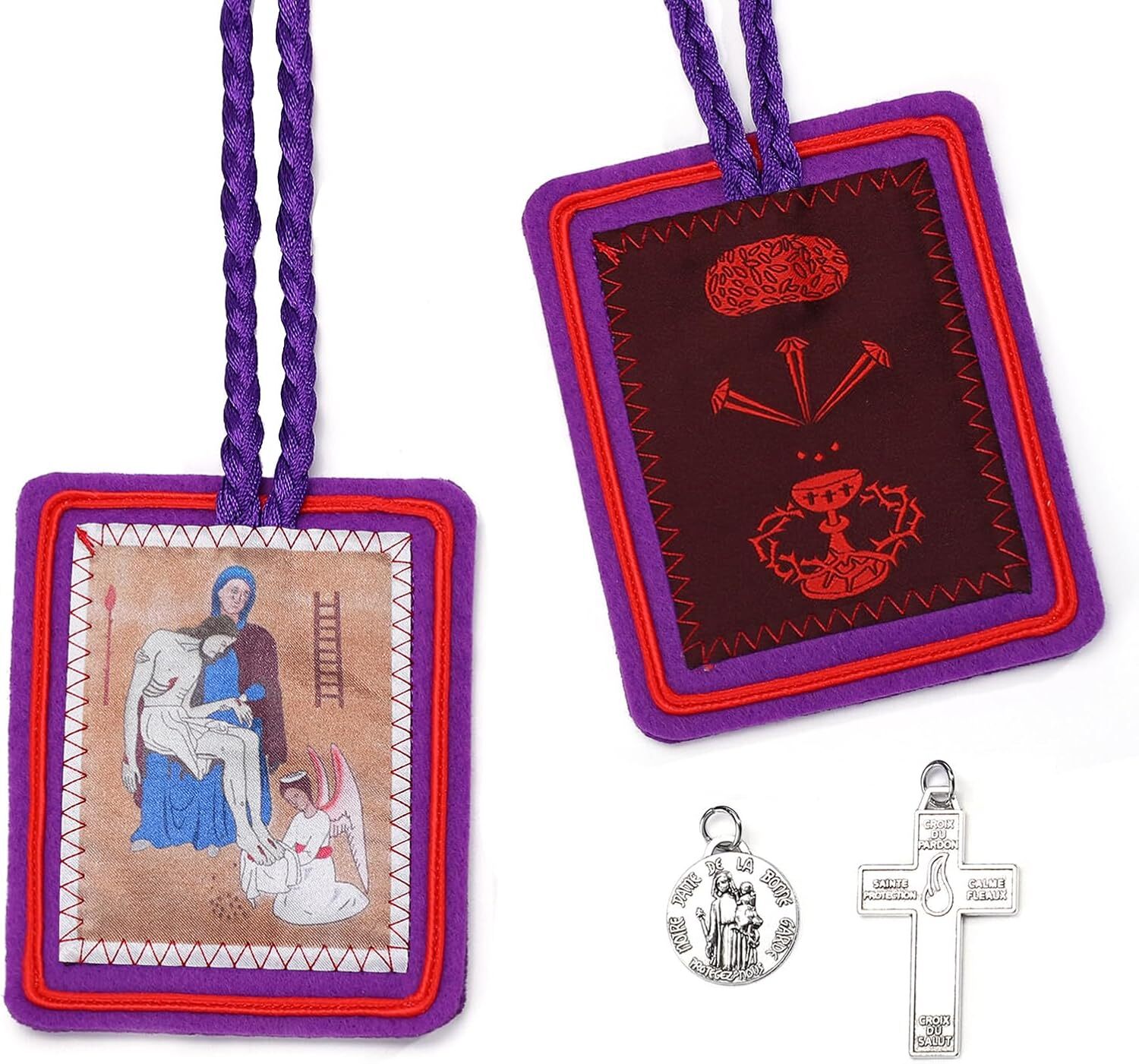 Escapularios Catolicos Purple Scapular Catholic Marie Julie Jahenny of Mother