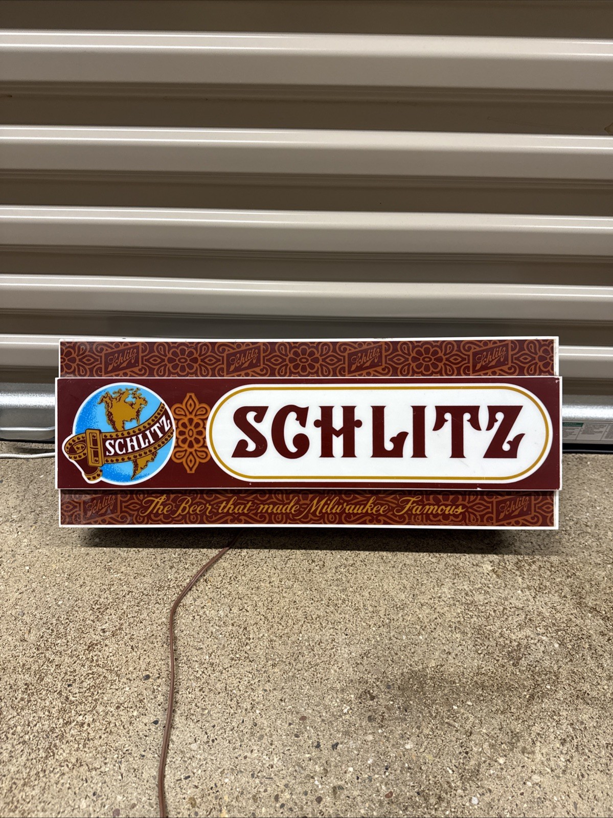 Vintage SCHLITZ Beer Advertising Plastic Lighted Wall Or Hangin Sign 1970s