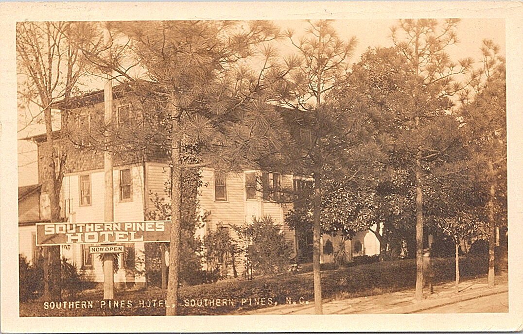 RPPC Southern Pines North Carolina Entrance to Southern Pines Hotel 1931