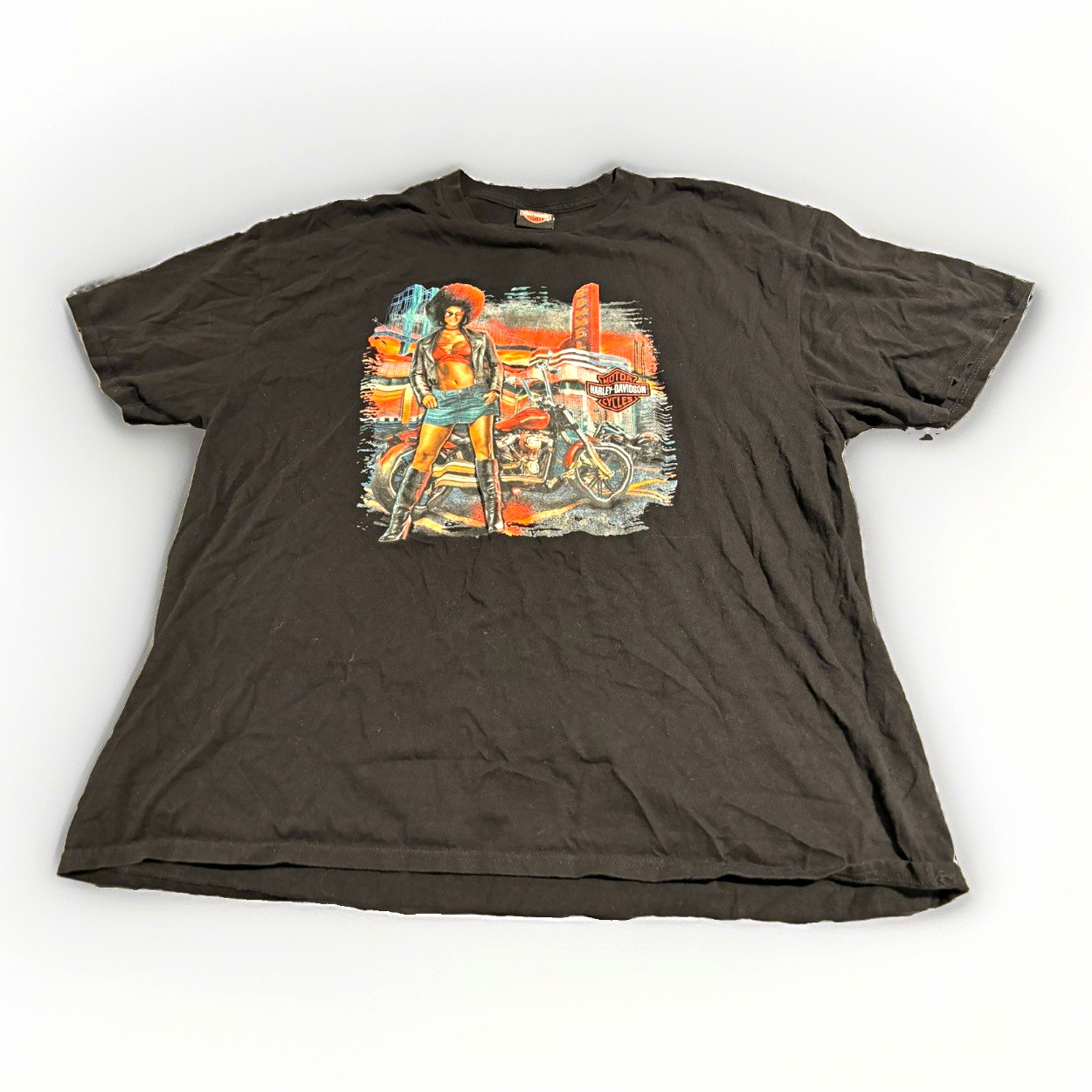 Harley-Davidson Rommel Harley-Davidson New Castle DE Black Graphic T-Shirt 2XL