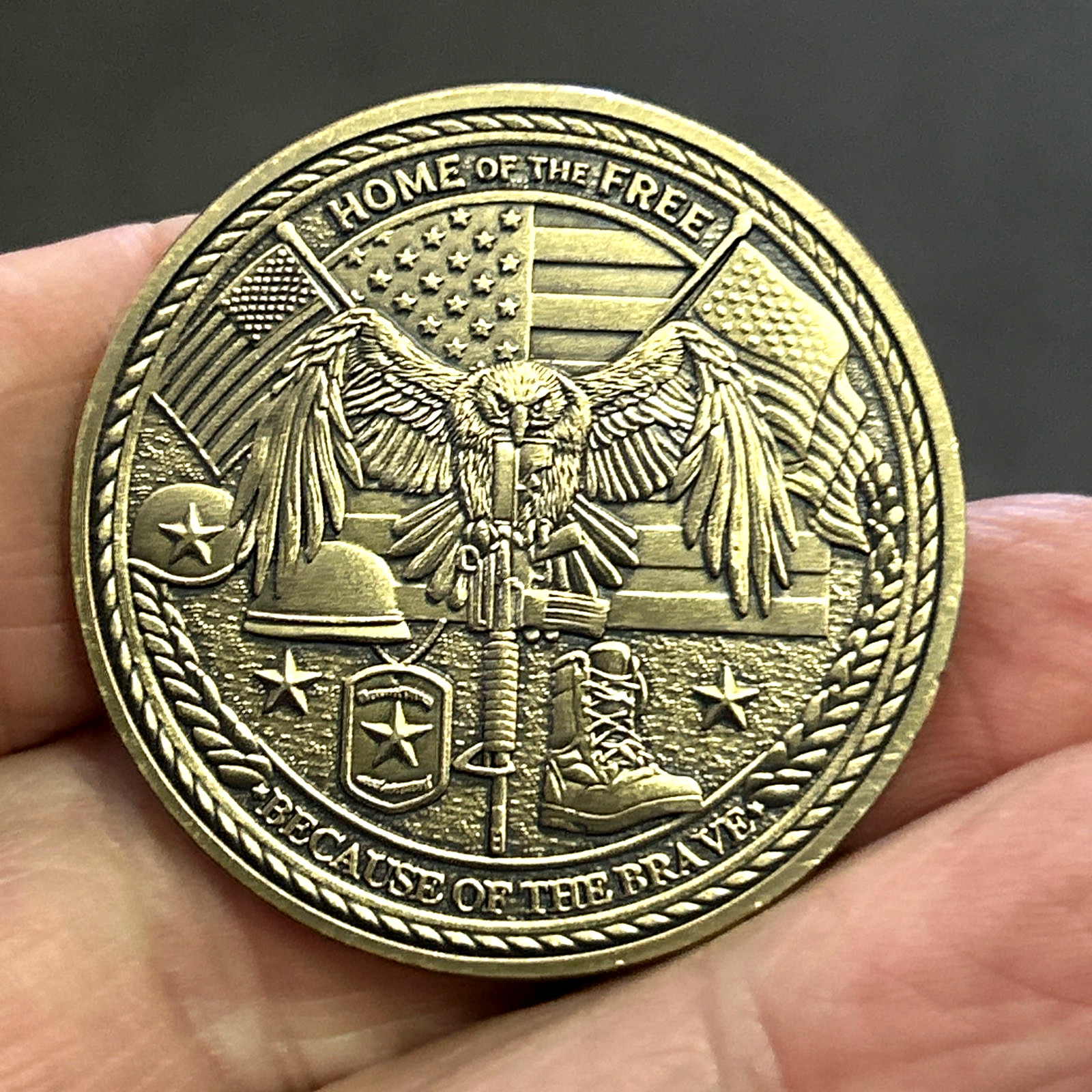 American Bald Eagle Veterans Thank You United States Military Coin USA