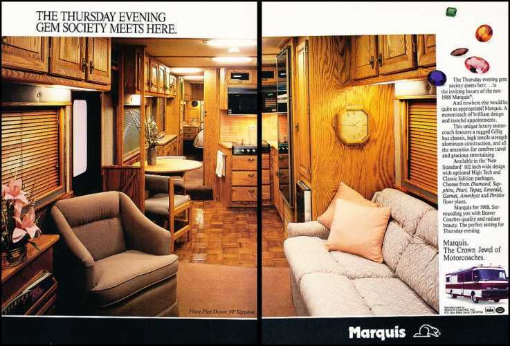 1987 Marquis Motorhome Camper Coach 2-page Advertisement Print Art Car Ad J772A