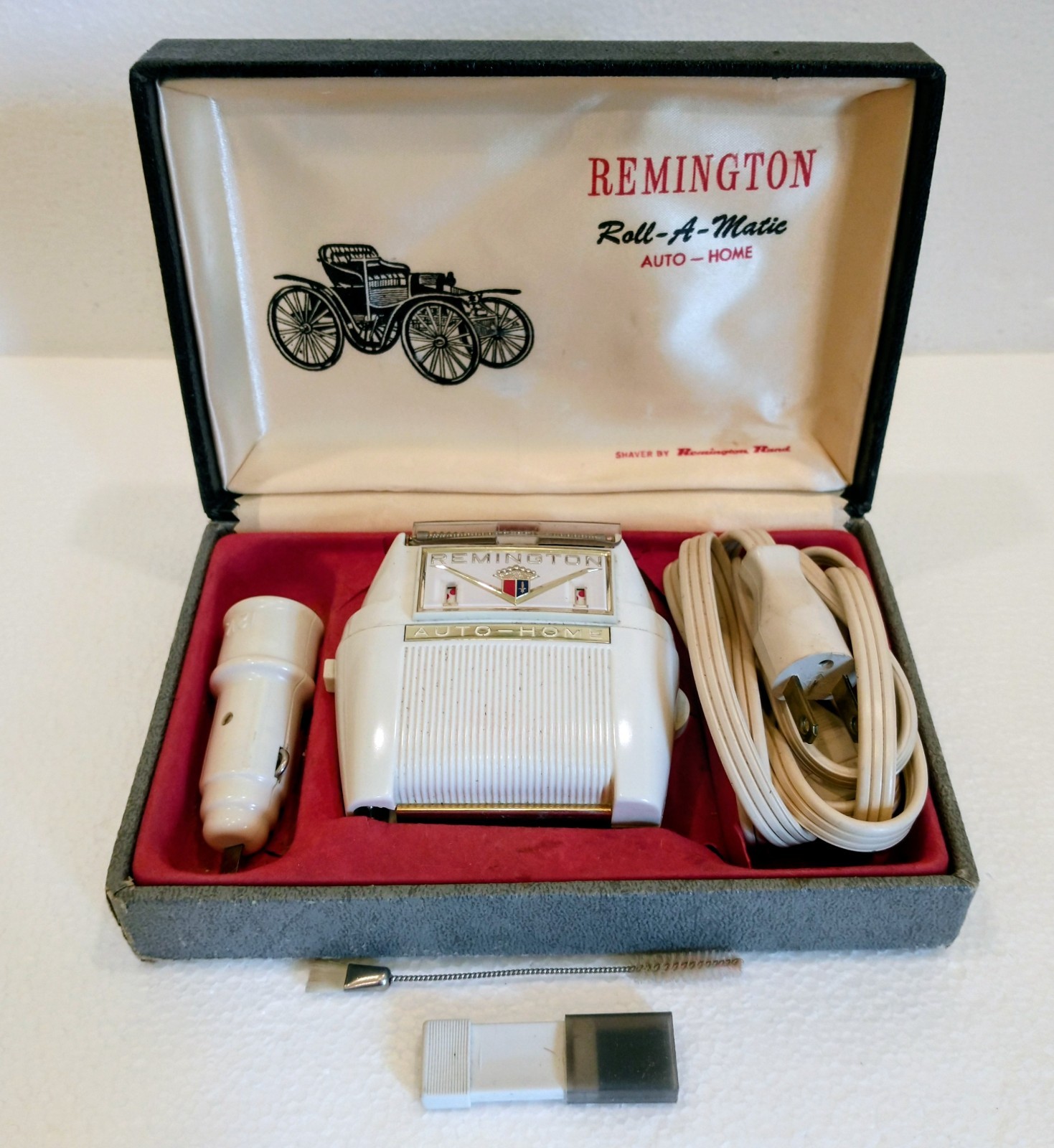 1950s Remington Roll-A-Matic Auto Home Electric Shaver Razor Cadillac In Case