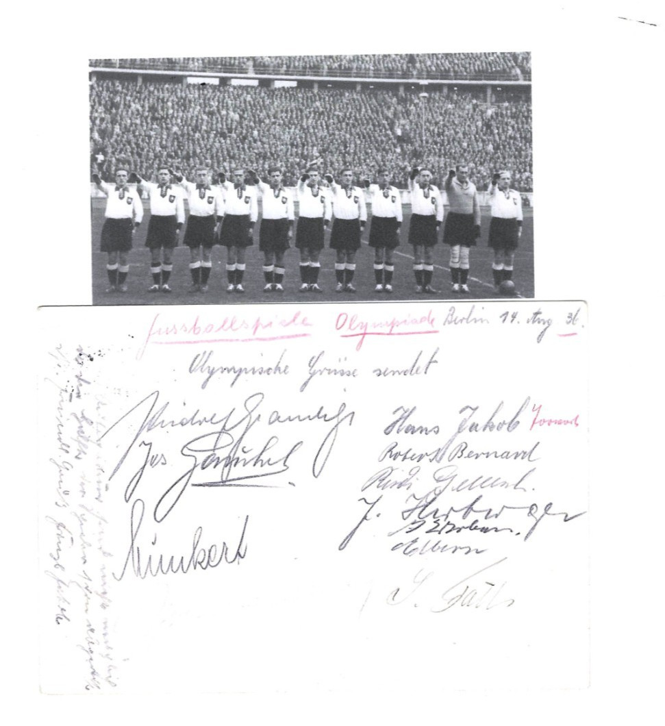 DFB 1936 Olympia Berlin National Team International Games Signatures
