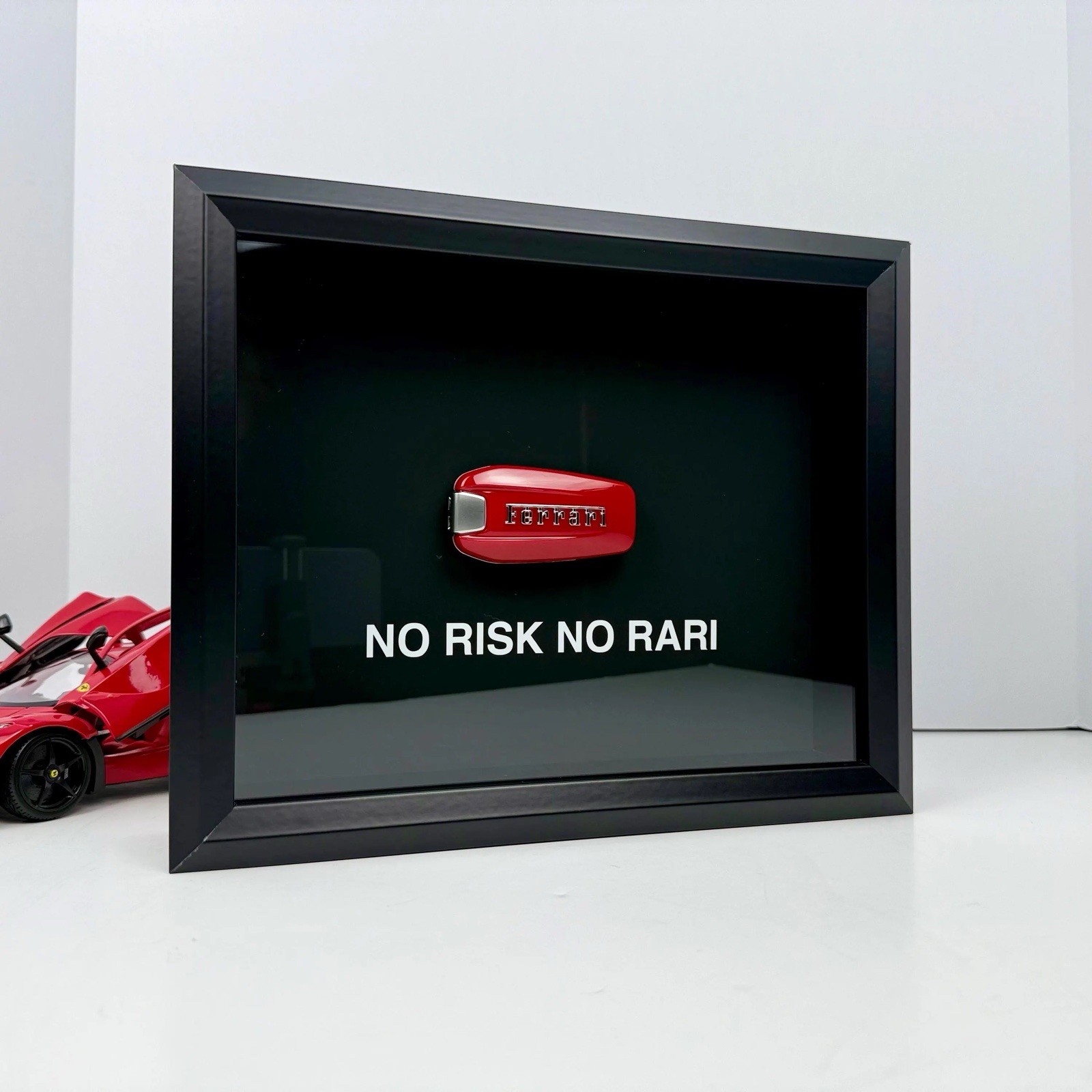 Ferrari Key Motivational Picture Frame “ NO RISK NO RARI”