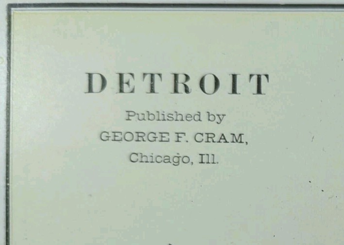 Vintage 1904 DETROIT MICHIGAN Map 22