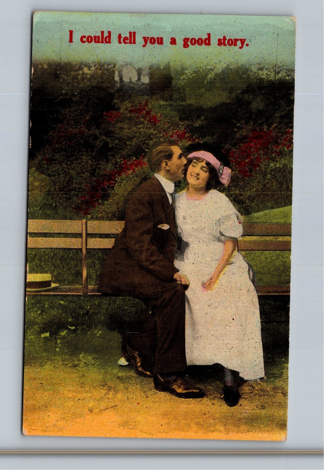 1913 Bamforth\'s Lovers Kissing Couple Postcard \