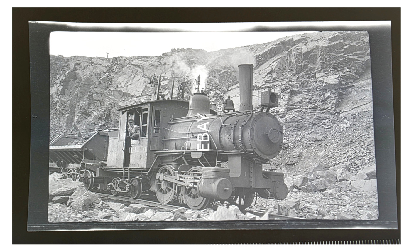 C. 1940s Cleveland Cliffs Iron Co. Steam Locomotive No. 1 Photo Negative