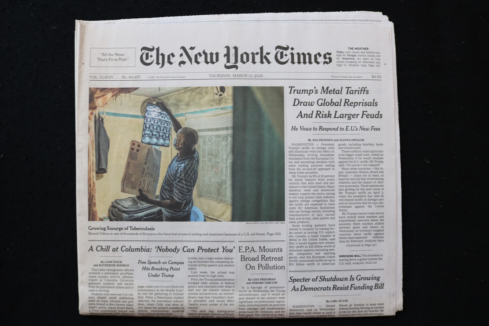 2025 MARCH 13 NEW YORK TIMES - TRUMP\'S METAL TARIFFS DRAW GLOBAL REPRISALS