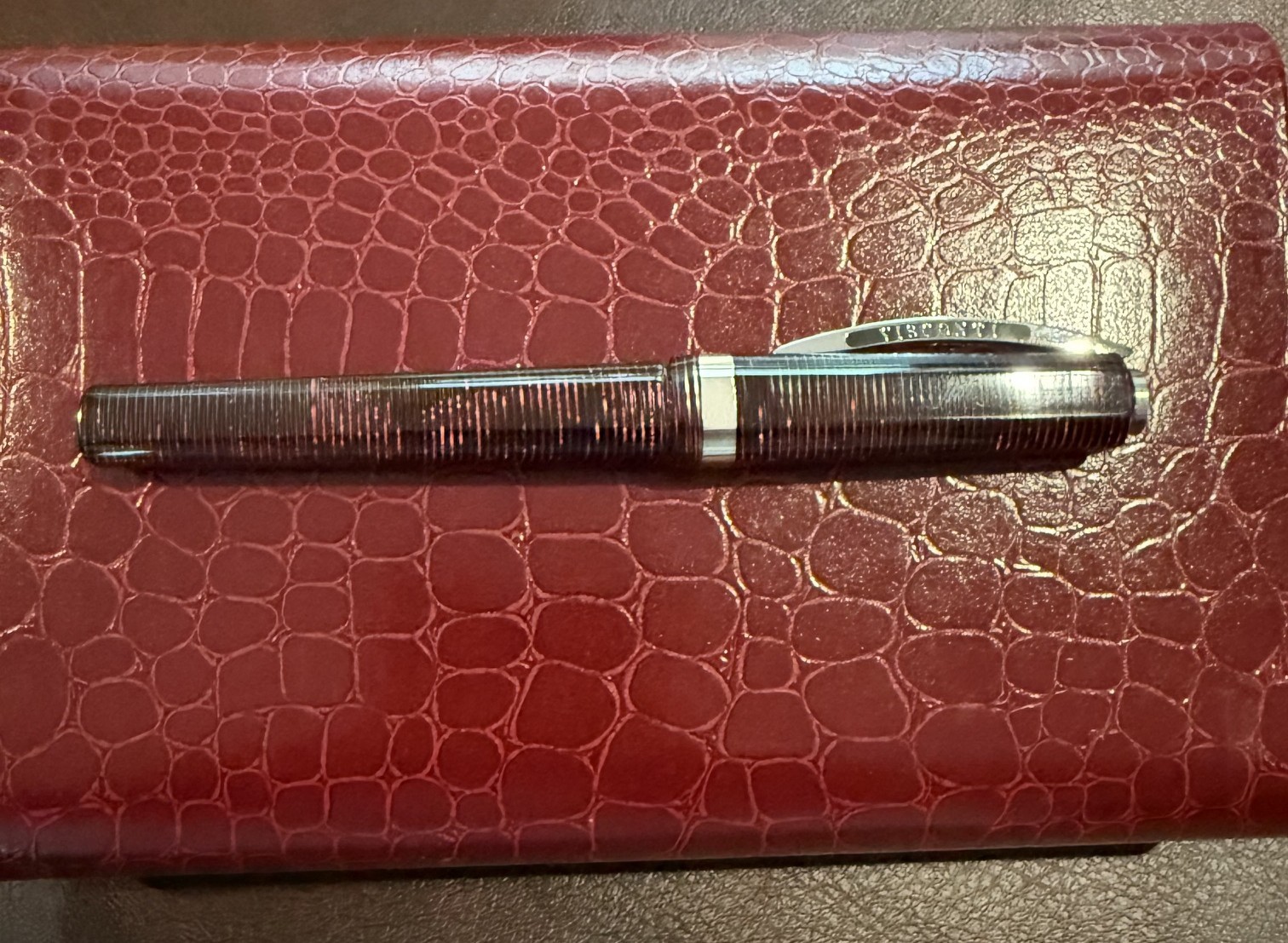 VISCONTI WALL STREET CELLULOID ROLLERBALL-RED ORIGINAL BOX AND PAPERS