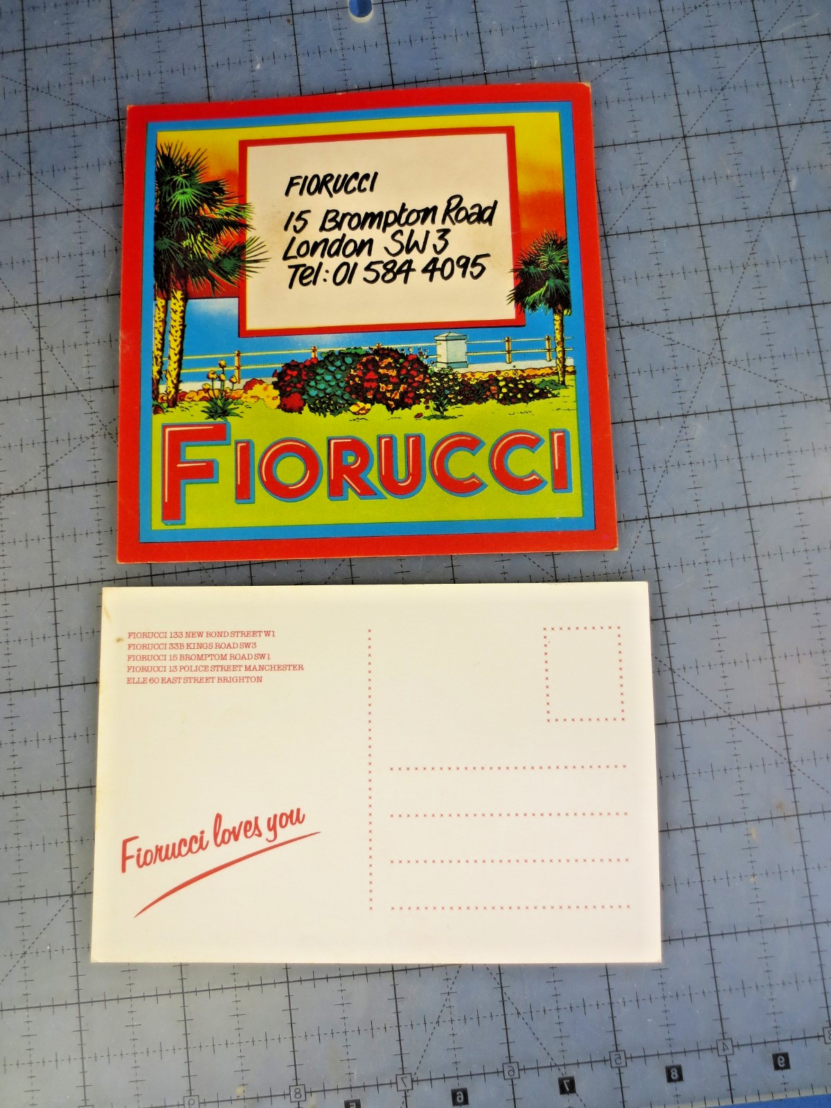 Vintage 1980s Fiorucci Advertising Flyer Card & Postcard London Rare