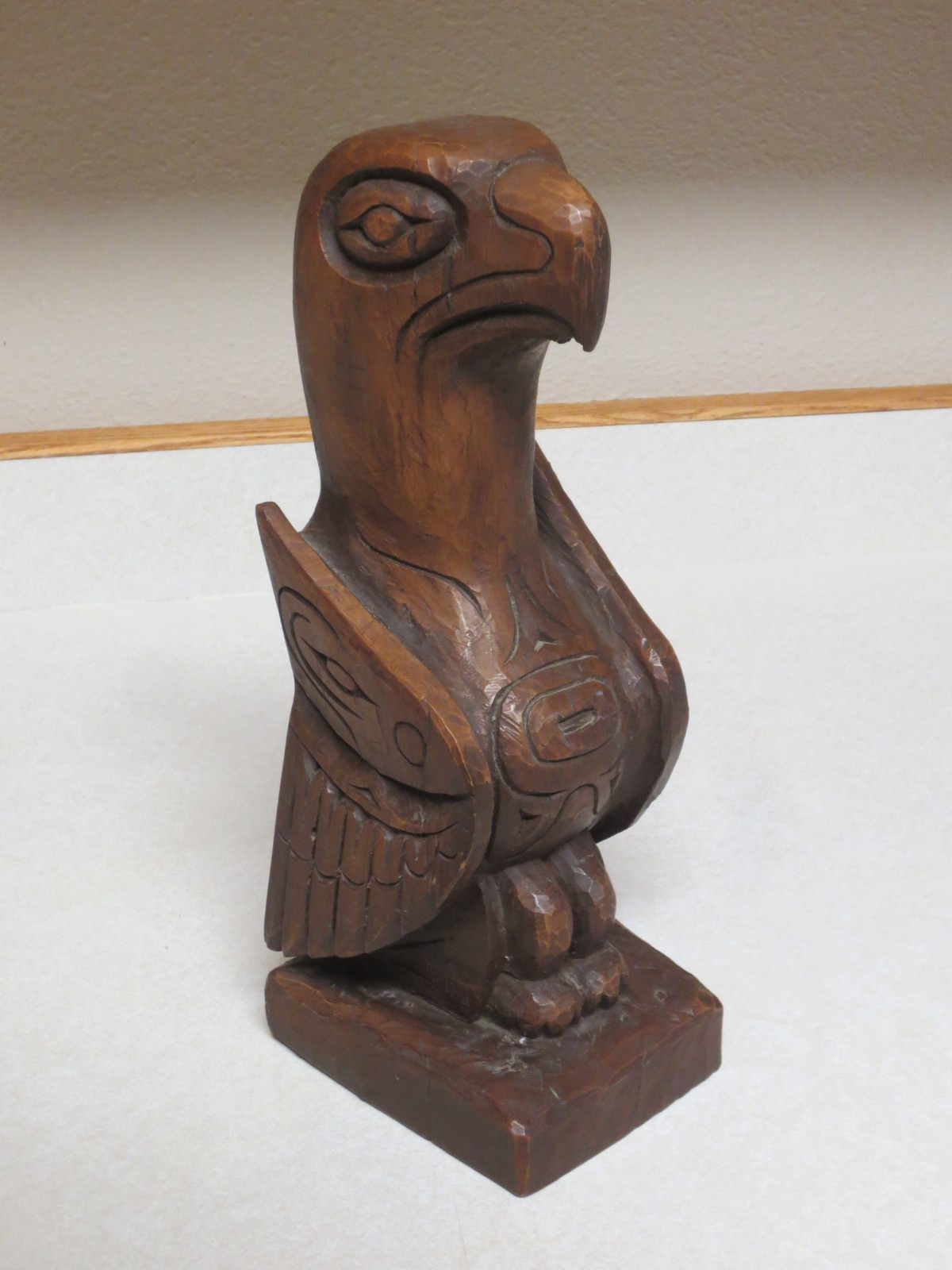 Vintage Kiana of Alaska Large 12 Inch Tall Eagle Totem Pole, Signed