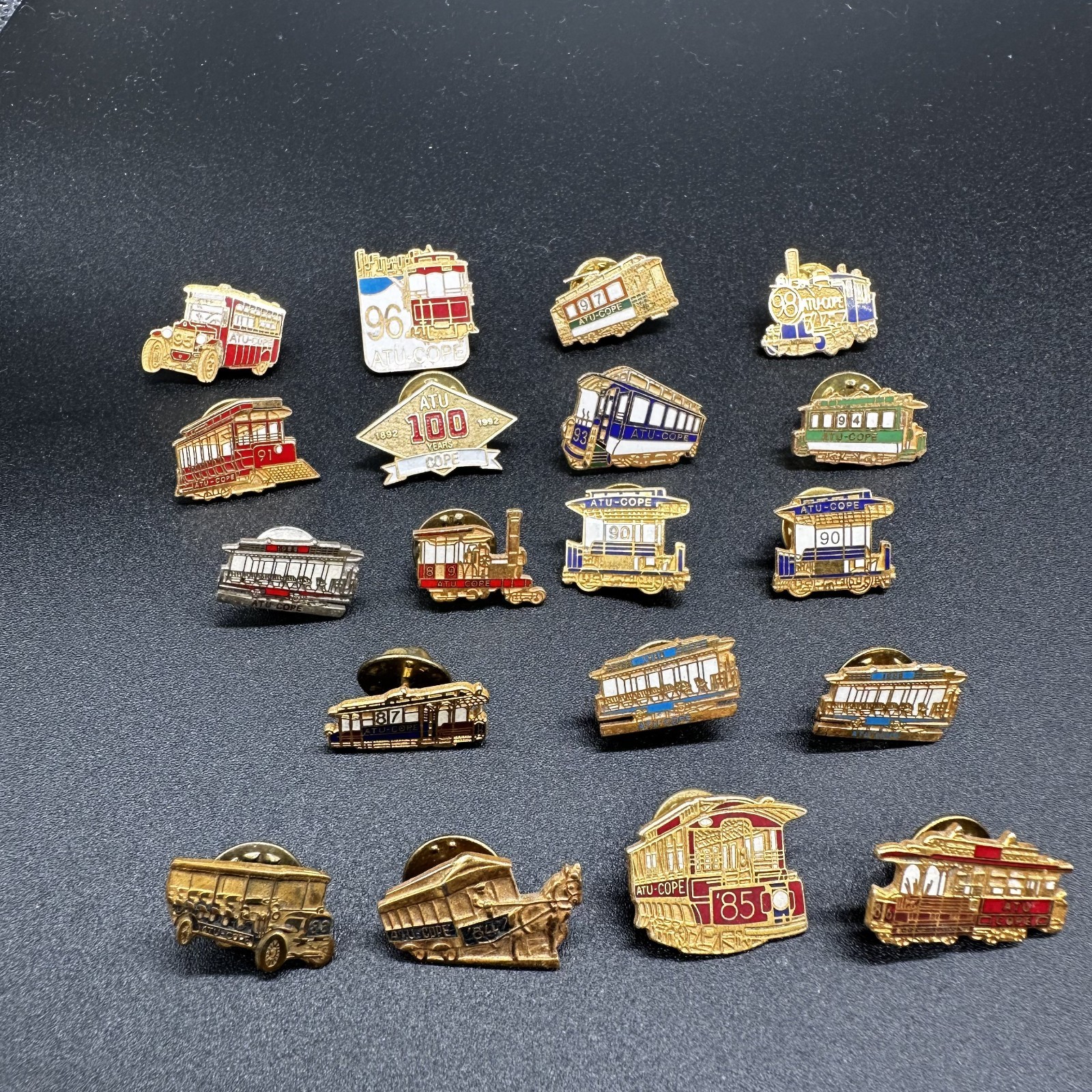 Vintage ATU COPE Transit Pin Lot 1983-1998 Amalgamated Union Cable Car Bus 19 Pc