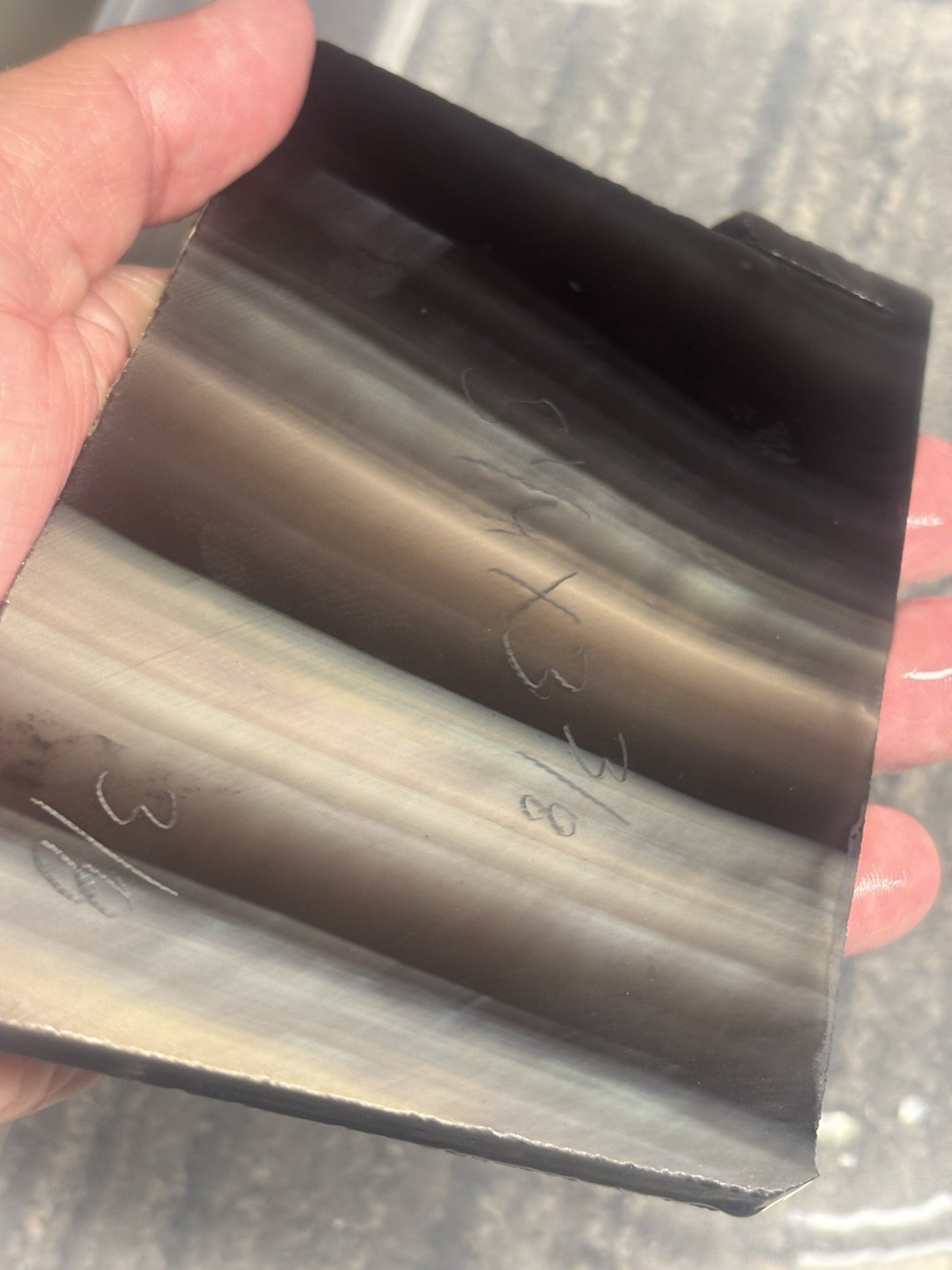 Beautiful Rainbow Obsidian Slab For Flint Knapping 5 1/4 X 3 3/8 Nice Thick 3/8