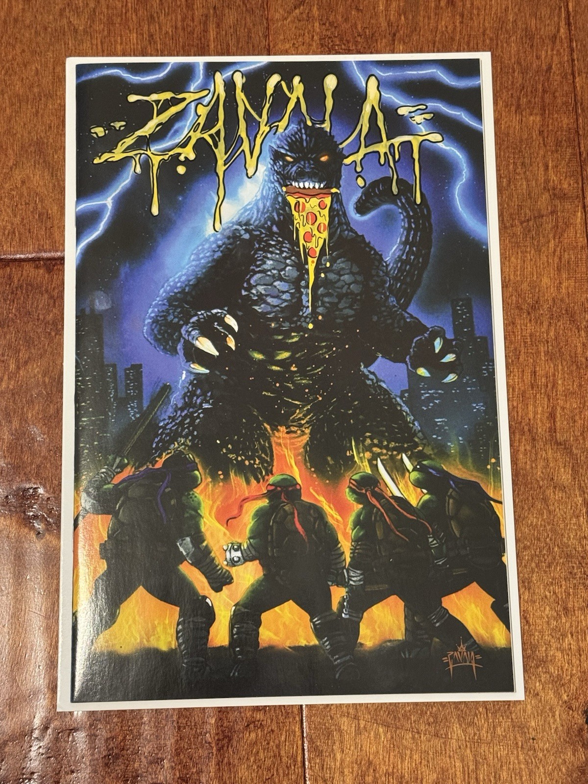 Teenage Mutant Ninja Turtles x Godzilla #1 Remark & signed MARTIN ZAVALA w COA