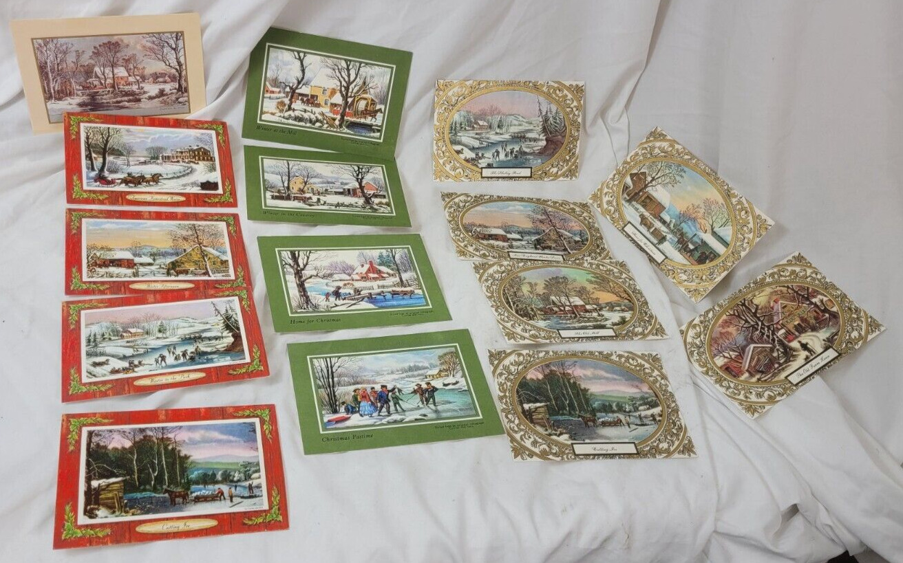Lot 15 Vintage Christmas Cards Holiday Greeting 1950s 1960s UNUSED