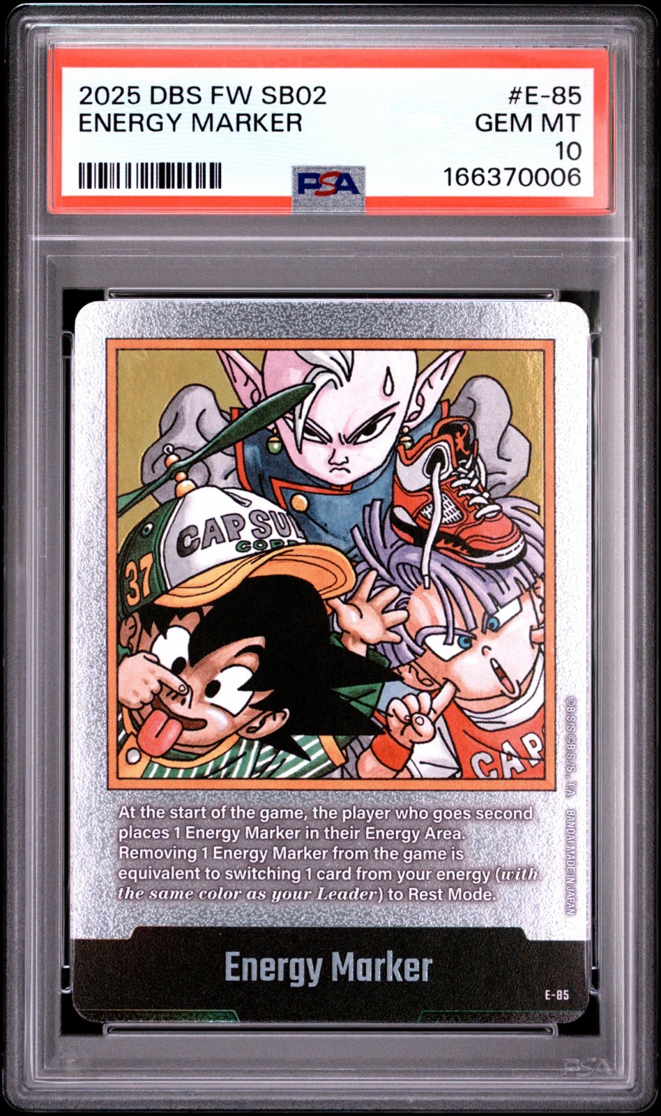 2025 DBS FW SB02 Energy Marker E-85 PSA 10 EN Bandai Dragon Ball Super Manga
