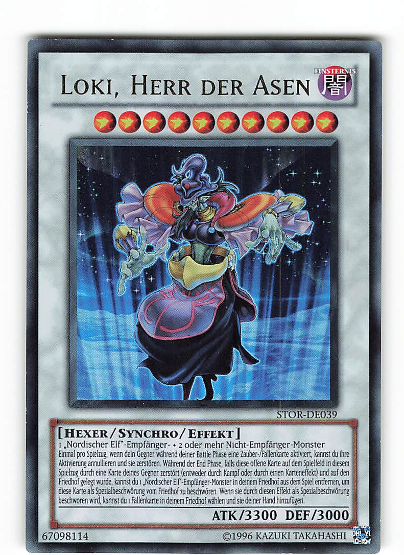 Yugioh LOKI, LORD OF THE ASES, stor-en039 Ultra Rare German Excellent 