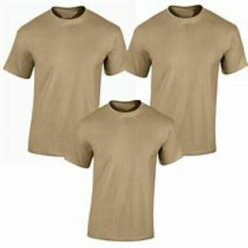 Military Surplus Moisture Wicking Desert Sand Preowned T Shirts...3 Pack..Large