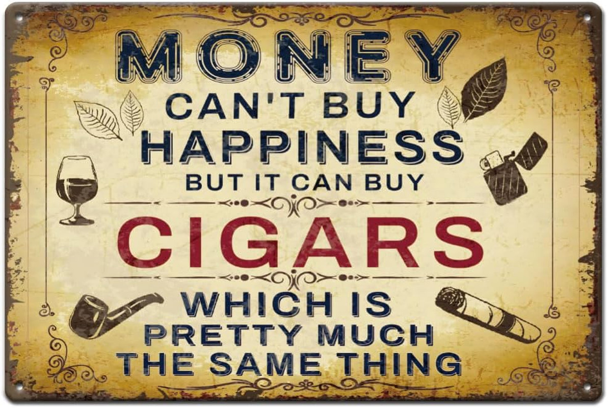 Cigars Sales Tin Signs Retro Metal Poster Cigars Shops Wall Art Decor