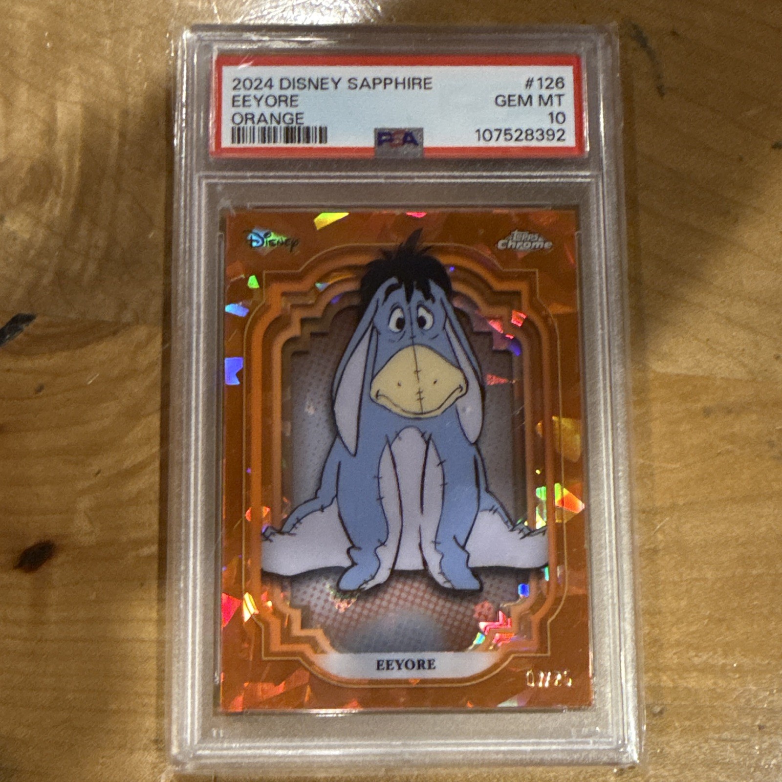 2024 Topps Chrome Disney Orange Refractor #126 Eeyore 7/25 PSA 10 GEM MINT