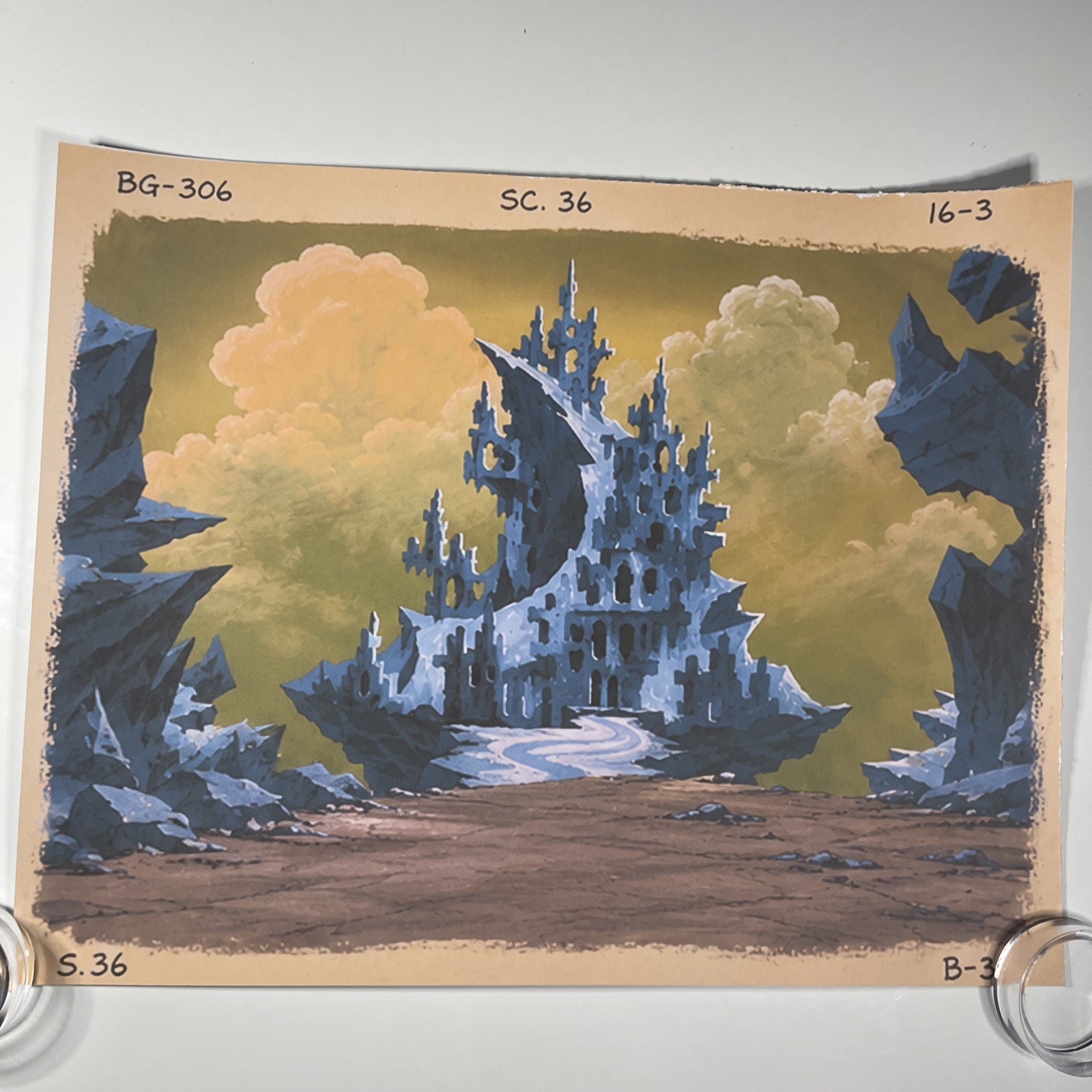 BLACKSTAR animation cel Cartoon Print  vintage He-Man background 80’s Tv Show I8