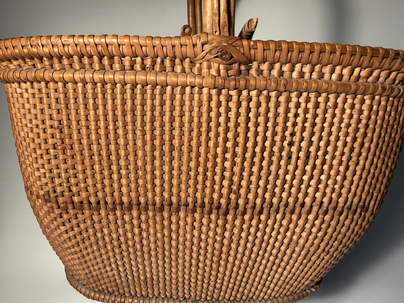 Antique (1870s) French Wicker Oval Harvesting Basket
