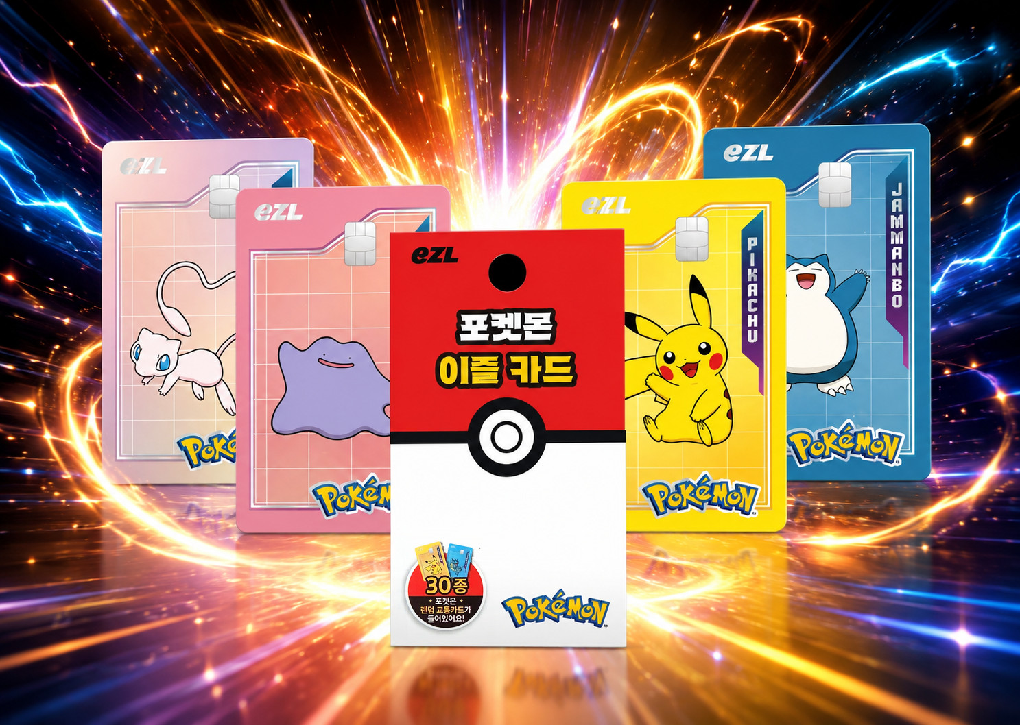 Pokemon ezl Card Blind Pack Korea Limited 30 Types Random Transit Card [Sealed]