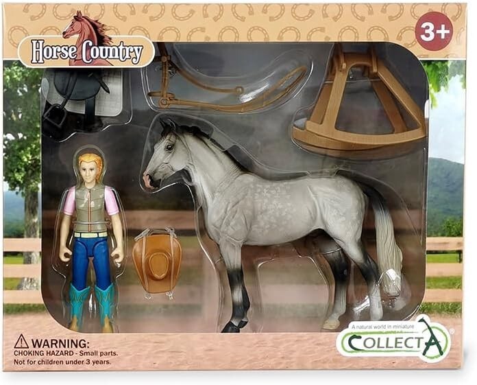 CollectA Horse Country Western Rider and Horse Set # 84245