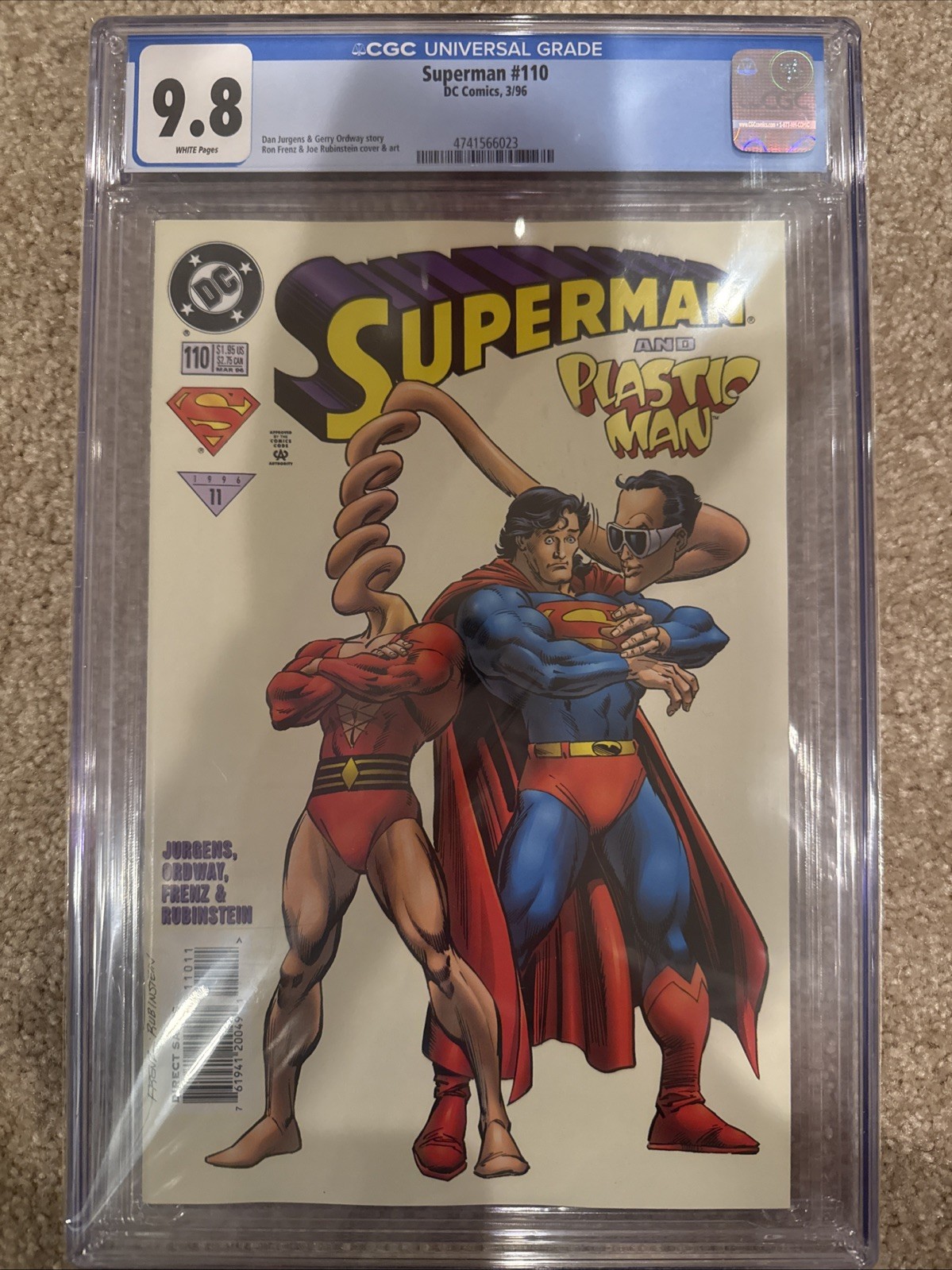 DC Comics Superman #110 1996 CGC 9.8 White Pages 1st Print with Plastic Man 💪🏻