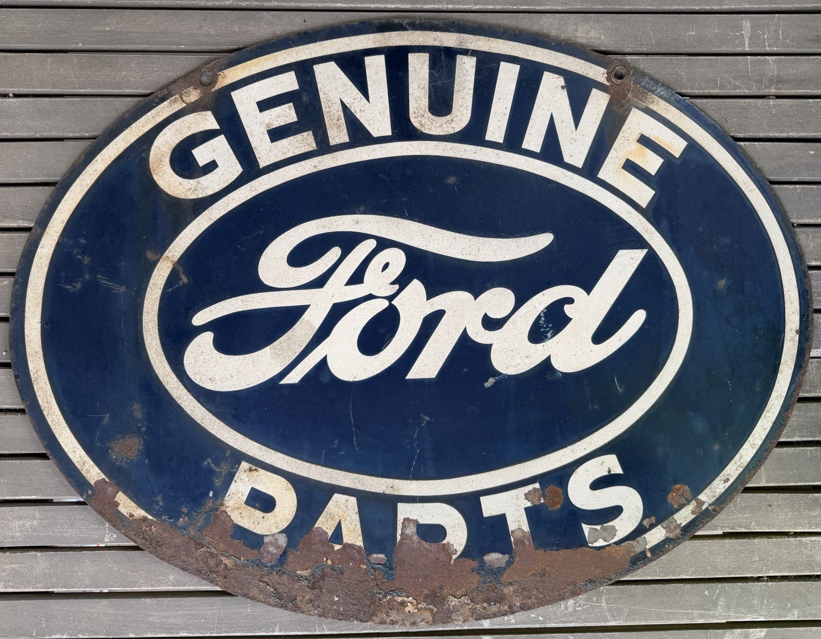 RARE Original c1920s 1930s Ford Genuine Parts DST Smaltz Painted Tin Hanger Sign