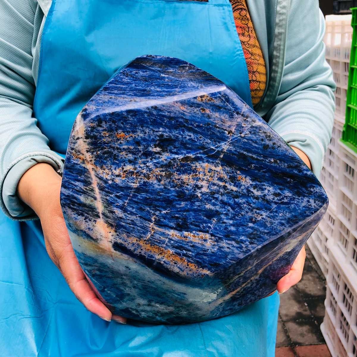 17.9LB Large Natural Blue Vein Stone Quartz Crystal Mineral Healing Sample 5899