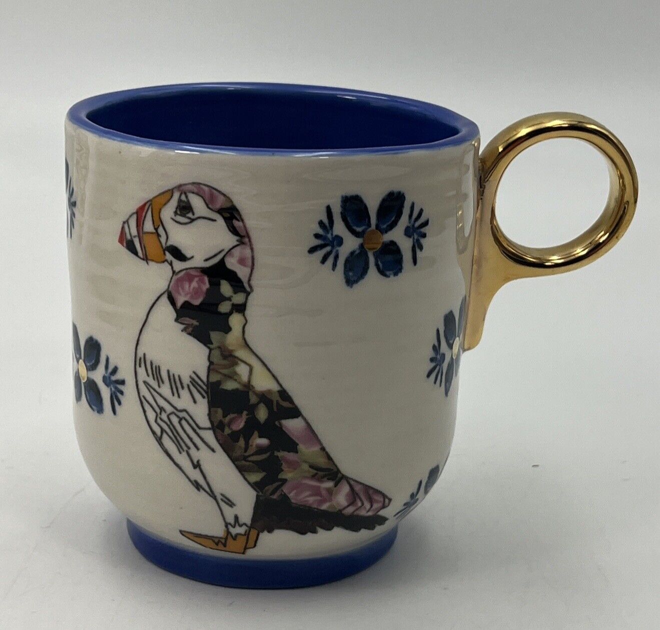 Anthropologie Plumology Series Puffin Lee Page Hanson Gold Handle
