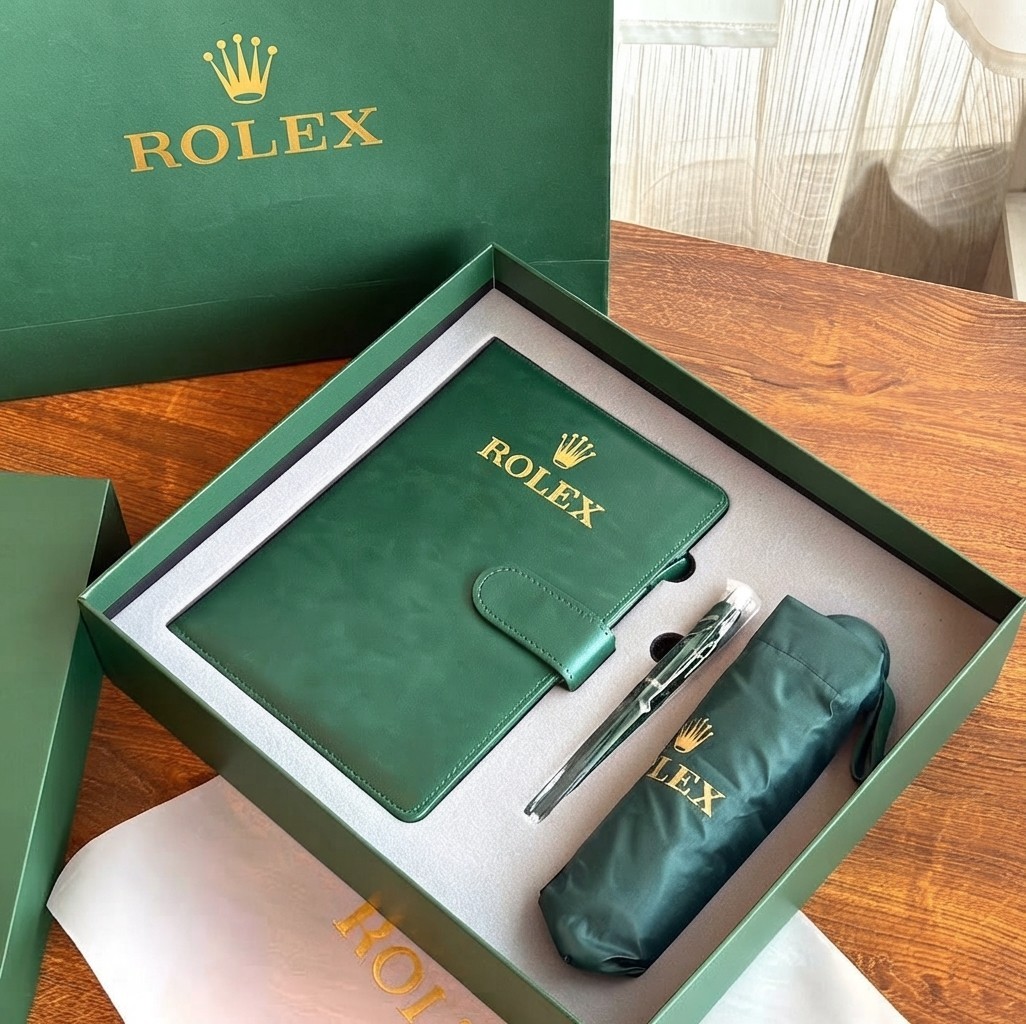 Rolex Executive VIP Gift Set Green Journal Pen Umbrella Luxury Box Rare