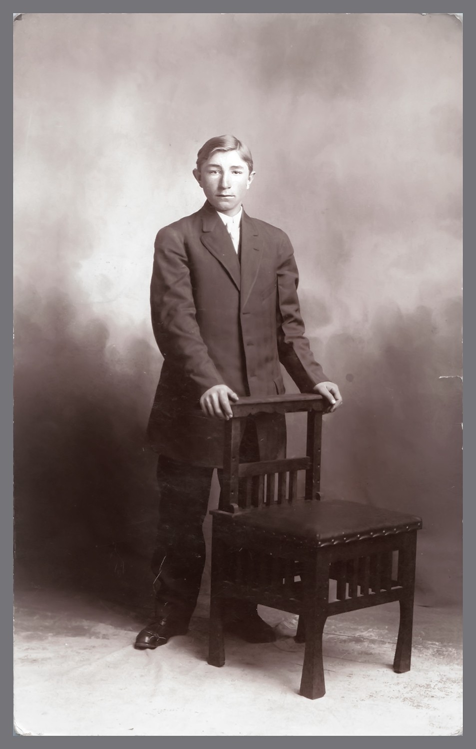 Antique 1910s RPPC Albert Young Man Suit Studio Portrait Photo Postcard -1166