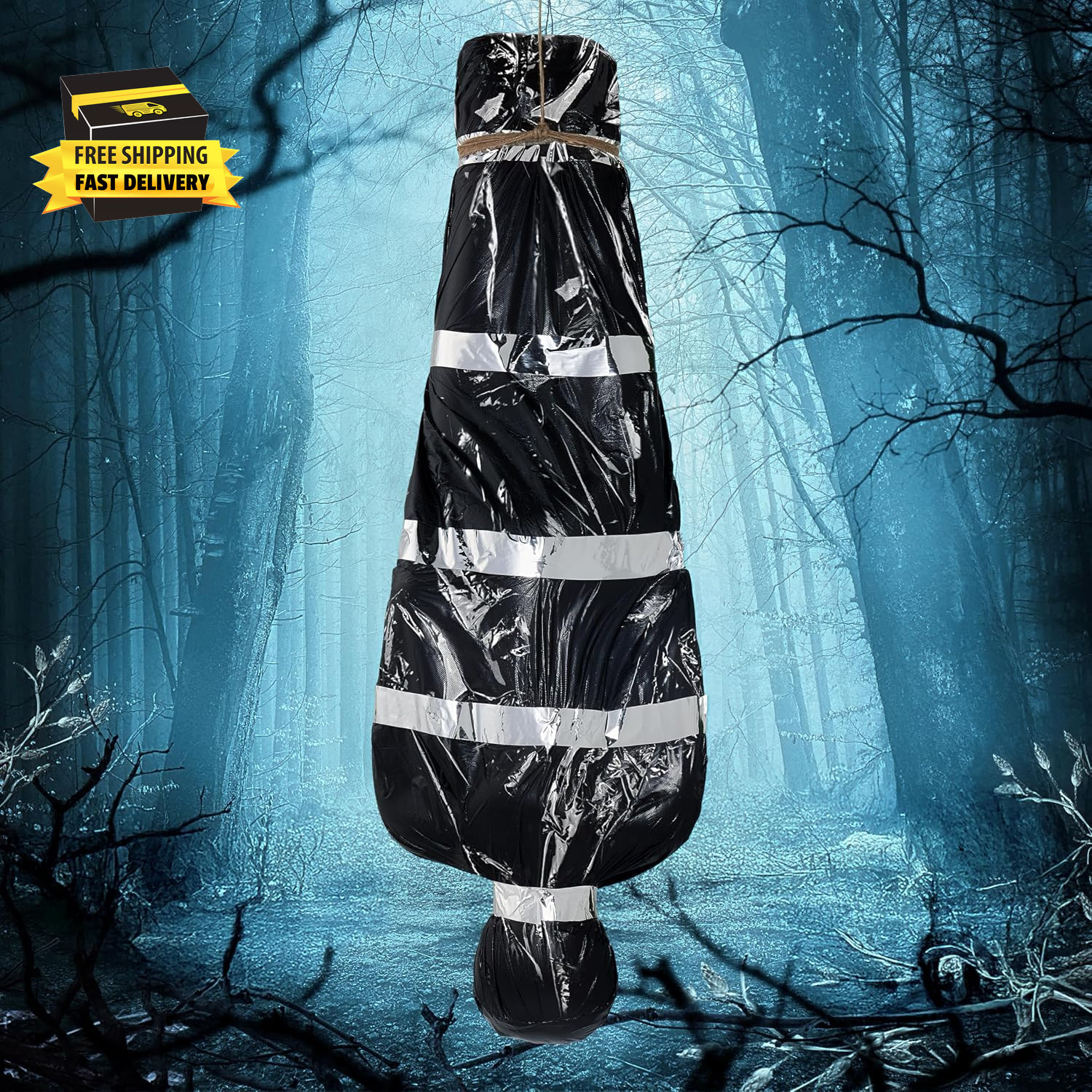 5Ft Hanging Corpse Dead Victim Props Scary Inflatable Halloween Decorations Outd
