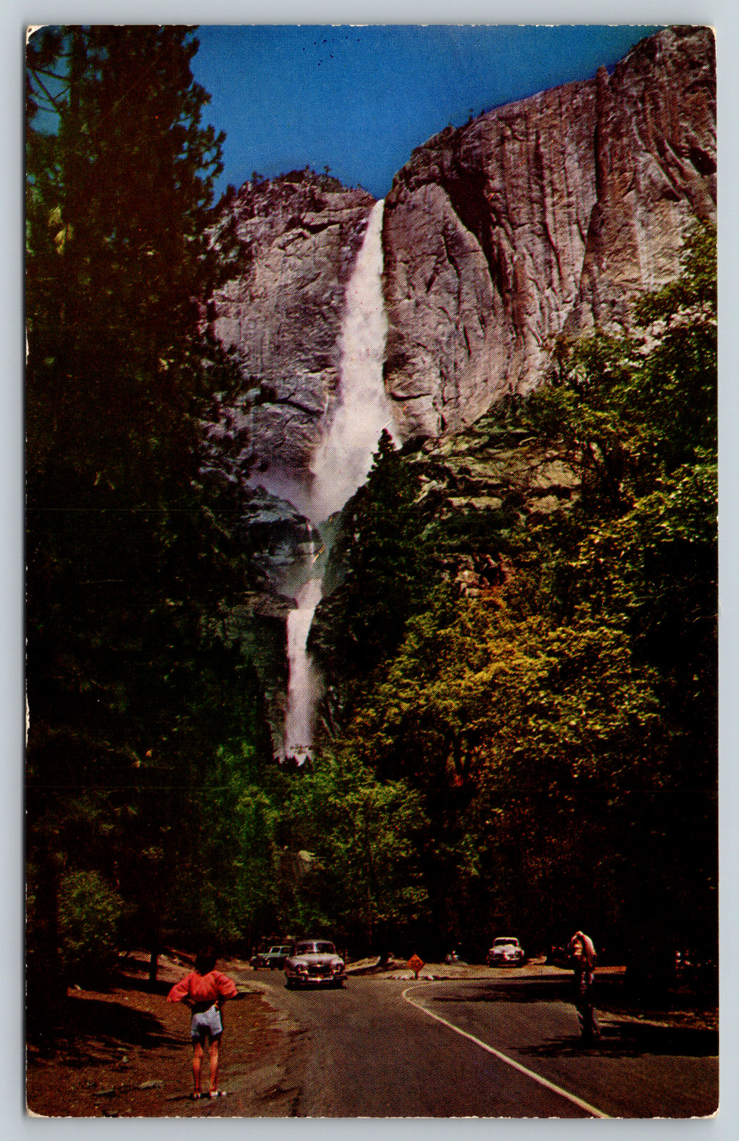 c1960s Upper Lower Yosemite Falls California Vintage Postcard