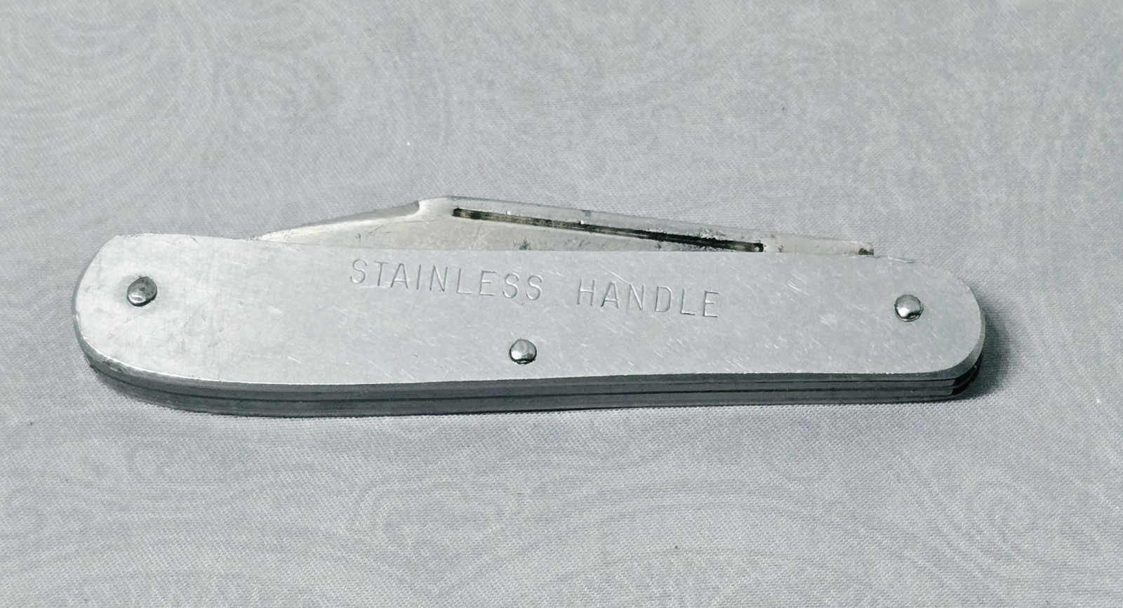 Vint. Kutmaster Utica NY USA 2 Blades & Awl Stainless Steel Handle Utility Knife