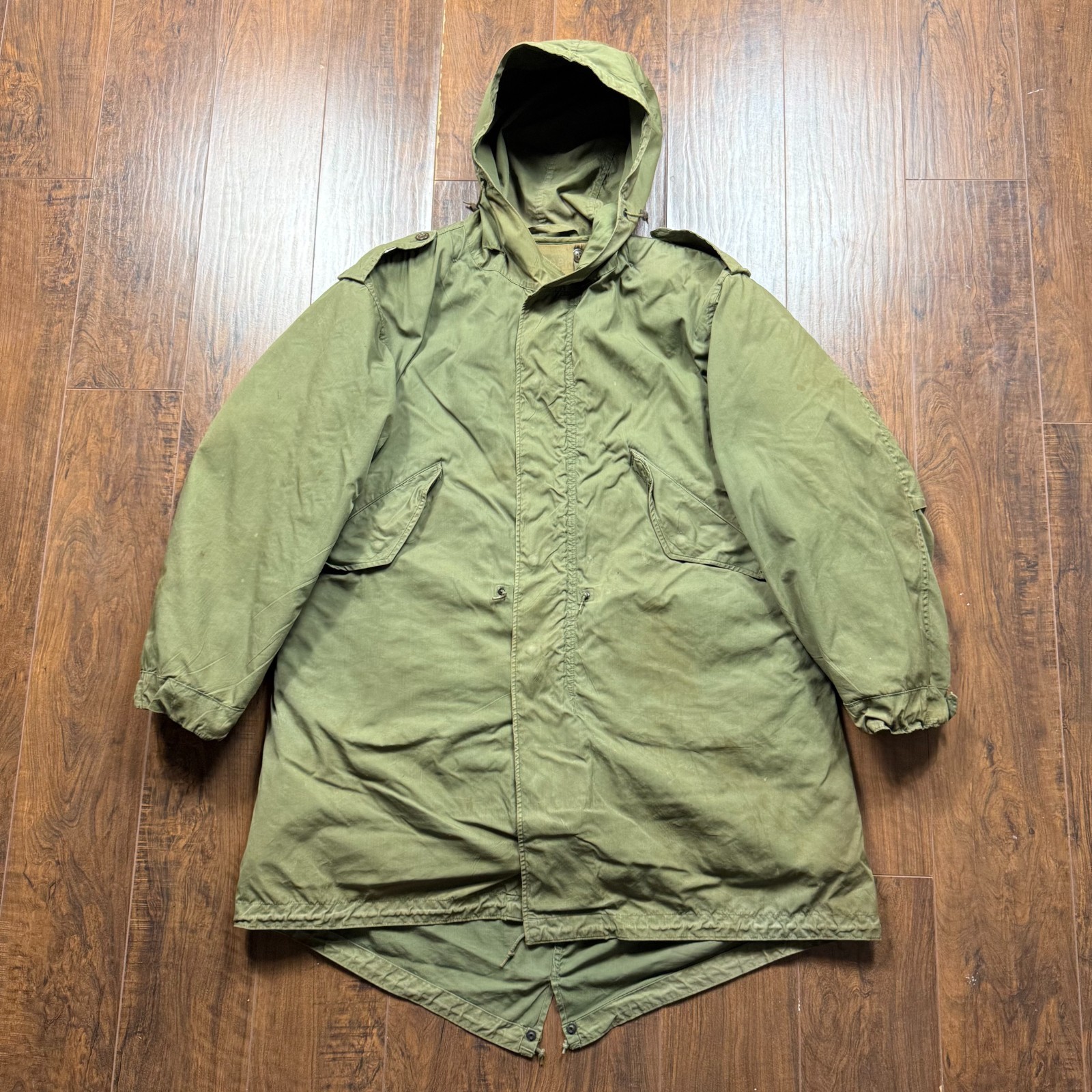 Vintage US Military M-1951 M51 Fishtail Parka With Liner Mens Medium Green 50s