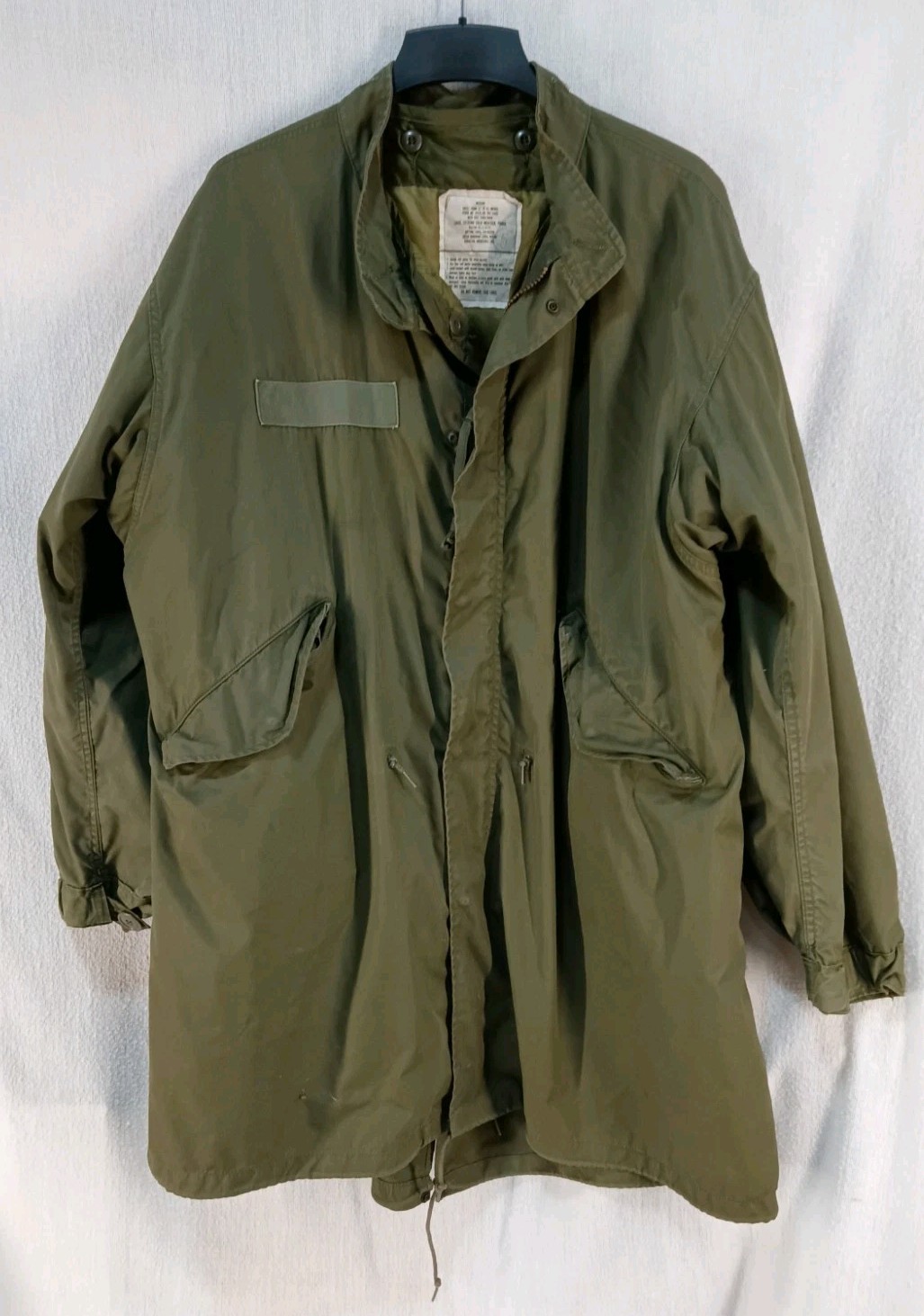 Vtg 1978 US Army M-65 Fishtail Parka Medium Regular OG-107 Cold Weather w/ 1983