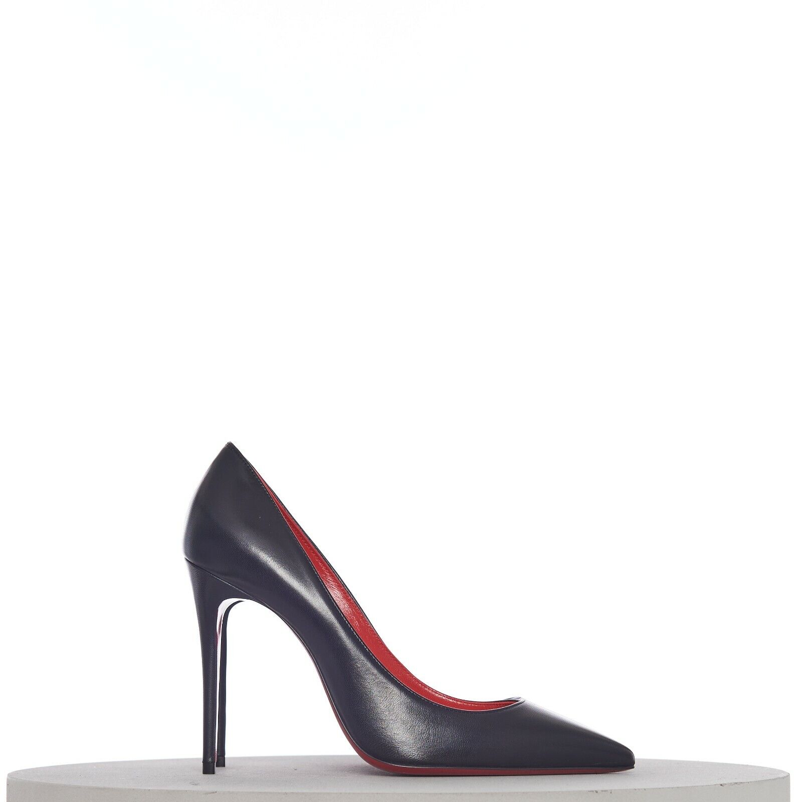 CHRISTIAN LOUBOUTIN 775$ Kate 100 Pumps Black Nappa Leather / Red Leather Lining
