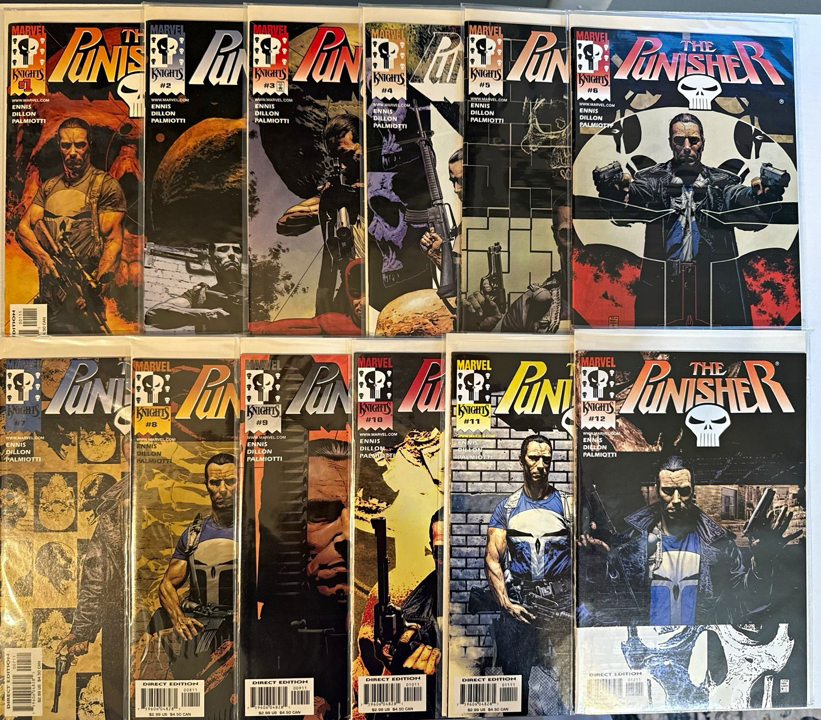 Marvel Knights The Punisher Comic Book Lot #1-12 (12) Ennis Dillon Direct NYCC