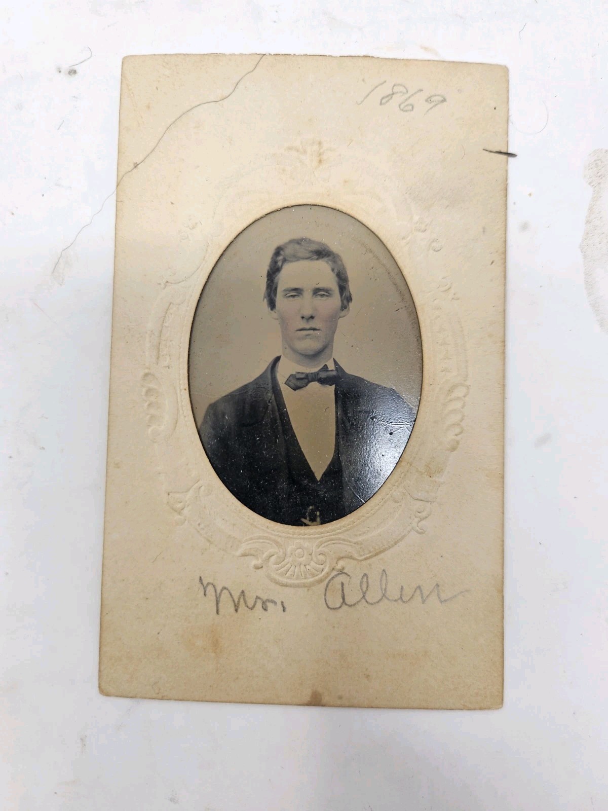 Antique American PHOTO TINTYPE- Handsome Man