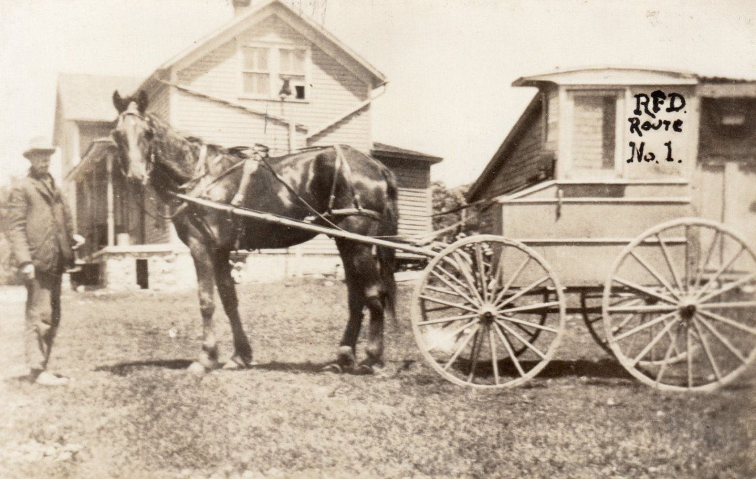 RPPC RFD Rural Mailman Horse & Buggy L.L. Cook Co. Postcard c1910s Route No. 1