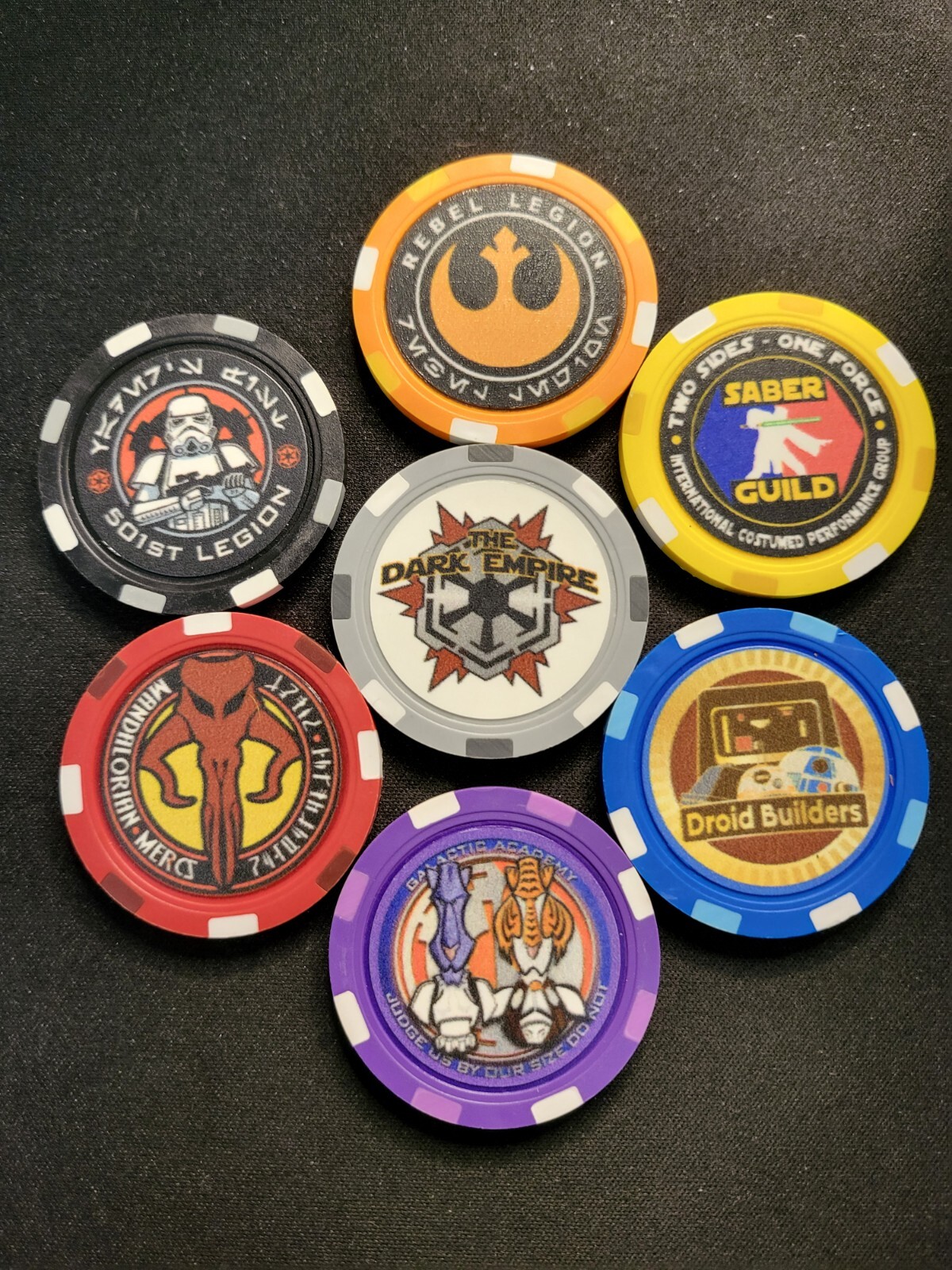 Star Wars Poker Chips Set 7 Celebration Chicago 2019 501st Droid Empire Rebel 