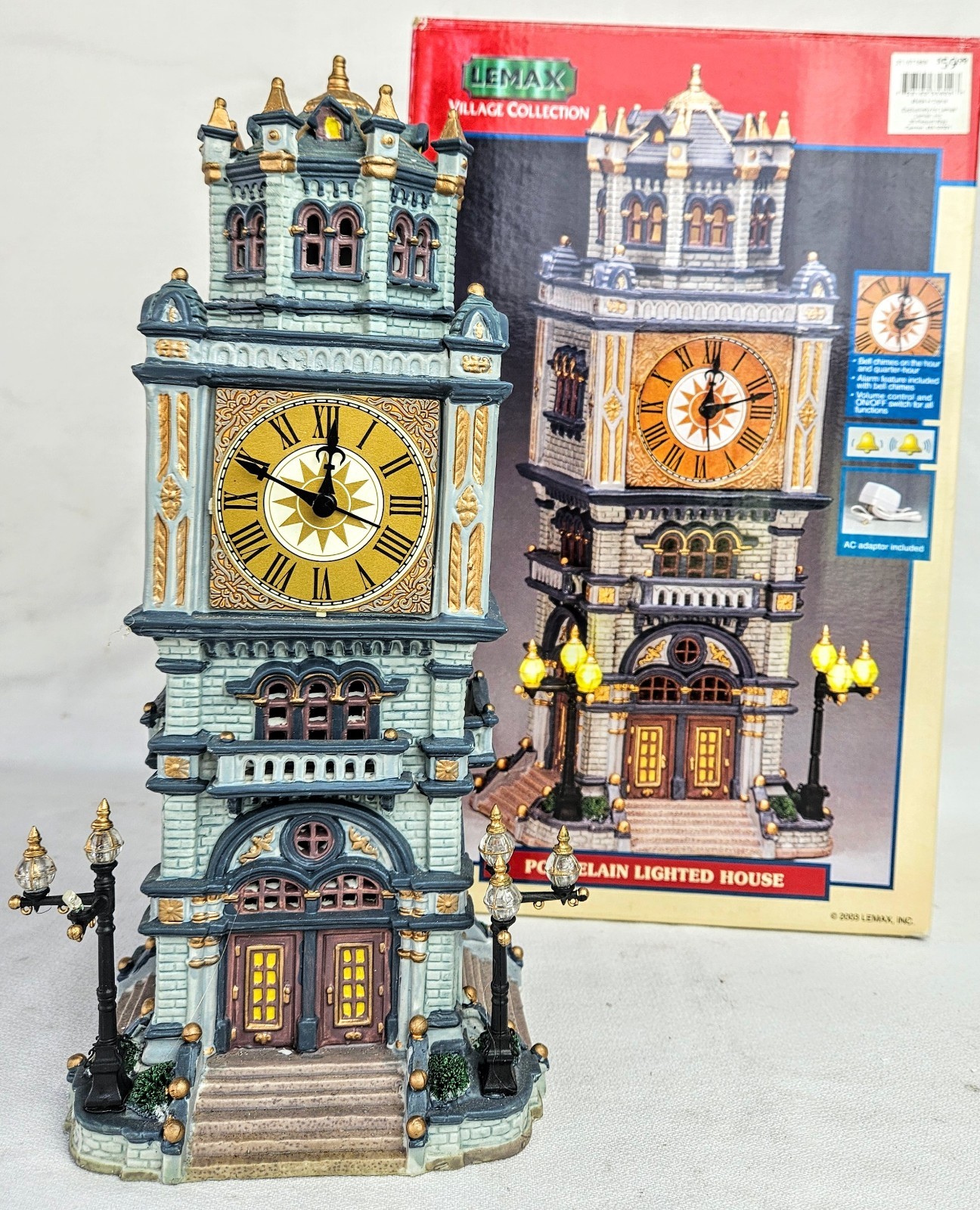 Lemax East Township Clock Tower Retired & Rare  2003  Not Working SEE READ FLAWS