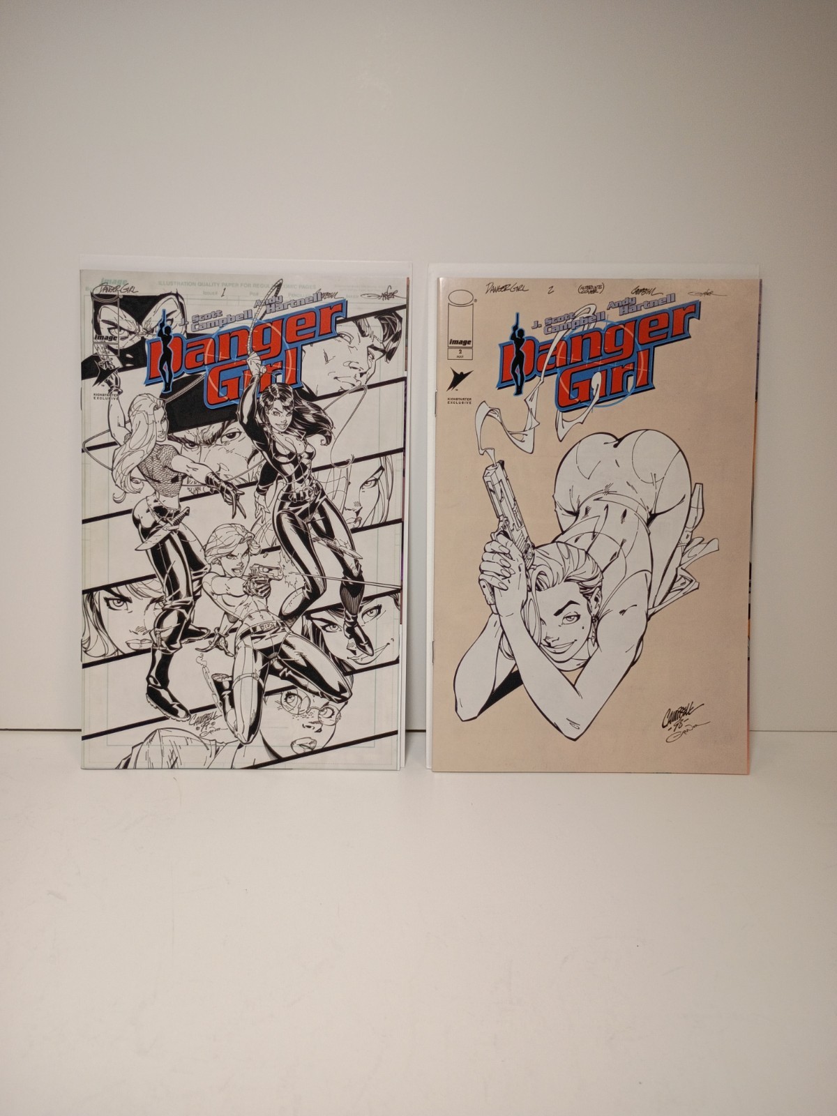 DANGER GIRL ARTIST’S EDITION 1, 2, J SCOTT CAMPBELL KICKSTARTER SEALED