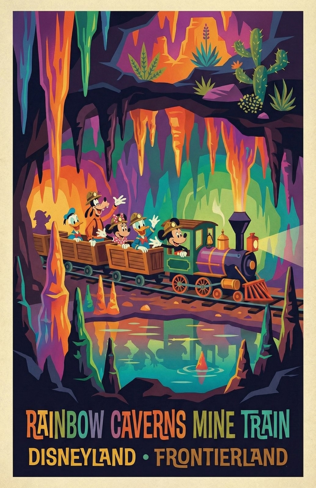Rainbow Caverns Mine Train Frontierland Disneyland Attraction Ride Poster Print