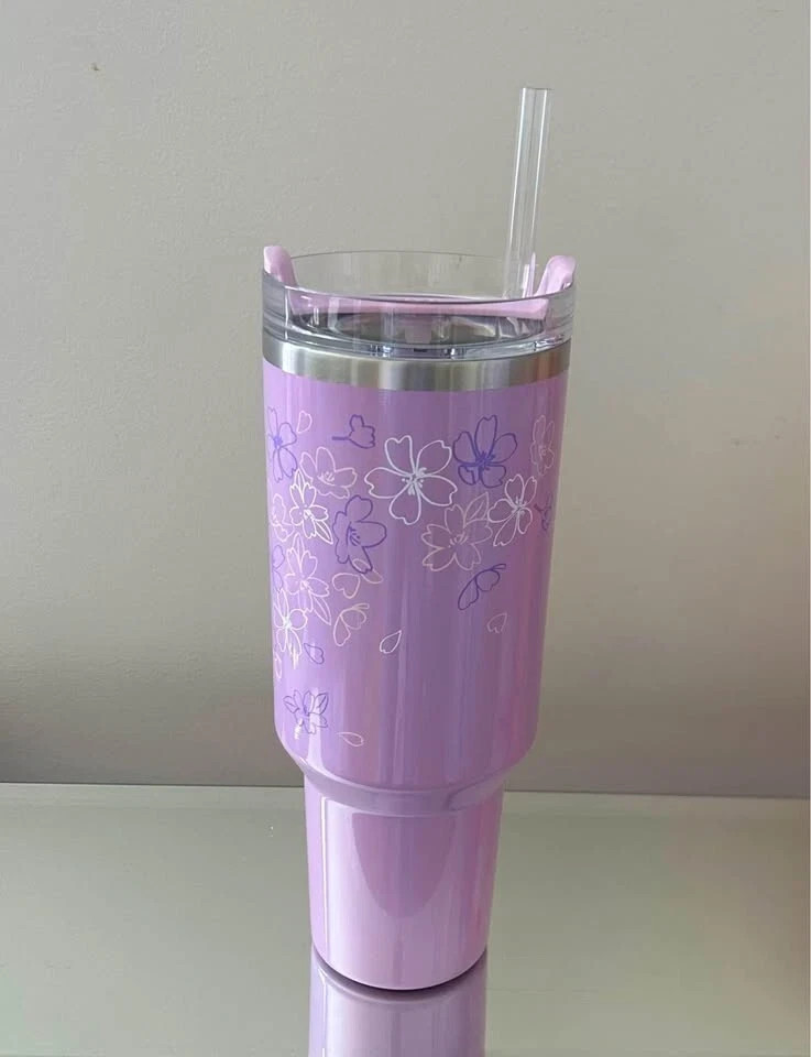 New Stanley X Starbucks Limited Ed. Lavender Sakura 40oz Tumbler Flowstate H2.0